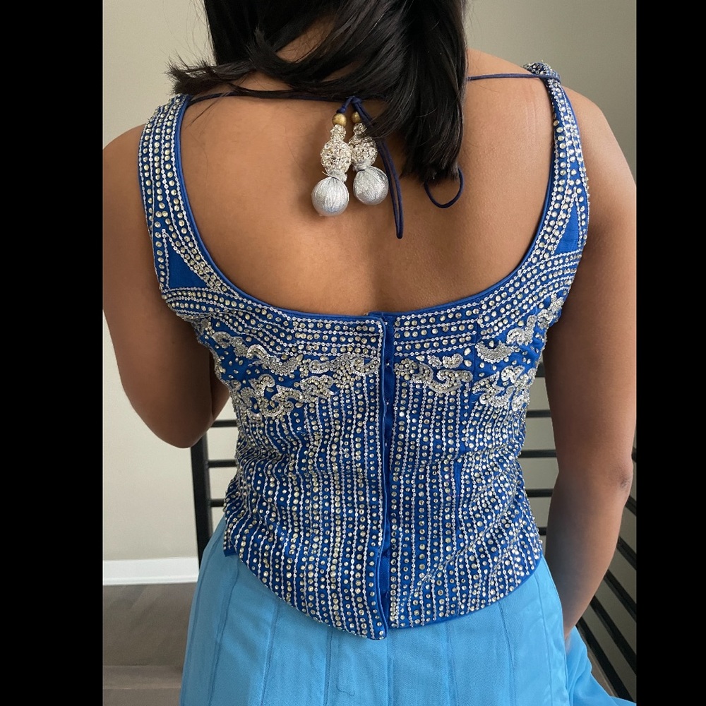 Designer blue ombré lehenga - Picture 3 of 13
